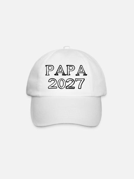 Papa 2027 Schriftzug handgezeichnet - Baseballkappe - Weiß/Weiß