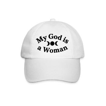 My-God-is-a-Woman - Baseballkappe - Weiß/Weiß - Vorne