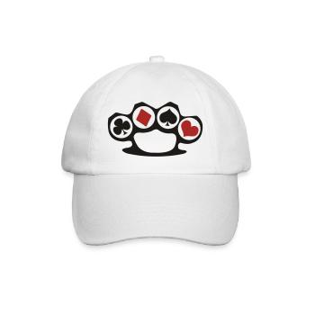 Poker Karten Cannasta Rommy Skat Hearts - Baseballkappe - Weiß/Weiß - Vorne