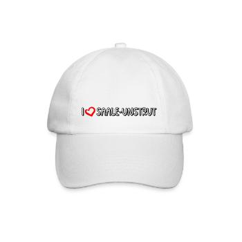 I love Saale-Unstrut - Baseballkappe - Weiß/Weiß - Vorne