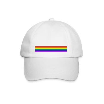 Regenbogenfahne - Baseballkappe - Weiß/Weiß - Vorne