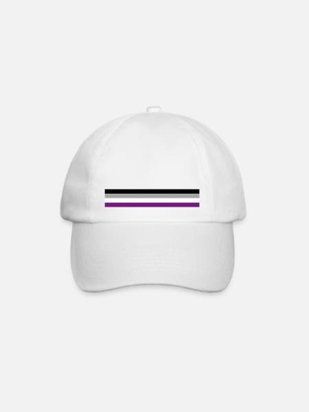 Asexuelle Stolzflagge - Baseballkappe - Weiß/Weiß