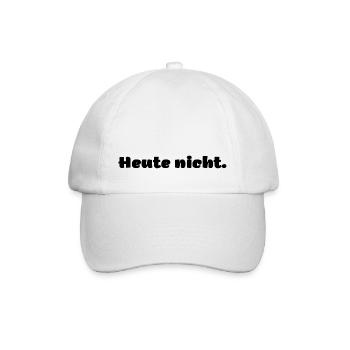 Heute nicht. Morgen wieder. Kein Bock. Morgen. - Baseballkappe - Weiß/Weiß - Vorne