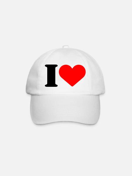 I LOVE - Baseballkappe - Weiß/Weiß