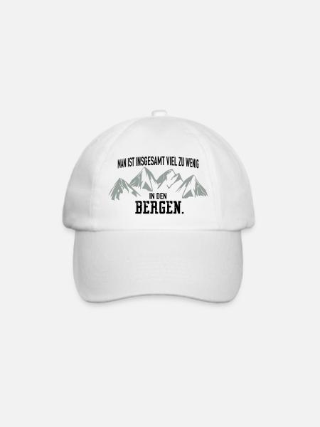 zu wenig in den Bergen - Baseballkappe - Weiß/Weiß