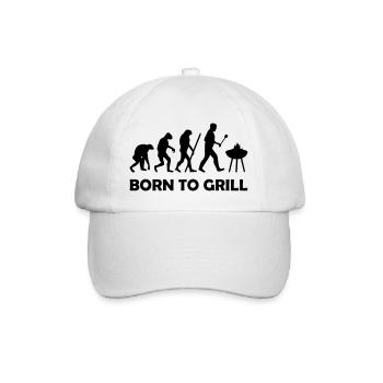 born to grill - Baseballkappe - Weiß/Weiß - Vorne