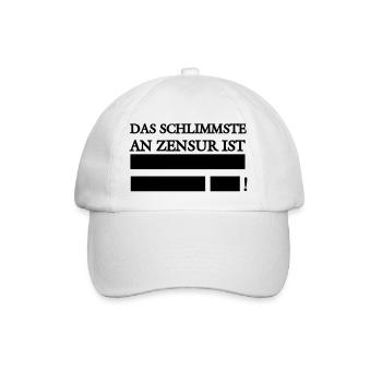 Das schlimmste an Zensur - Baseballkappe - Weiß/Weiß - Vorne