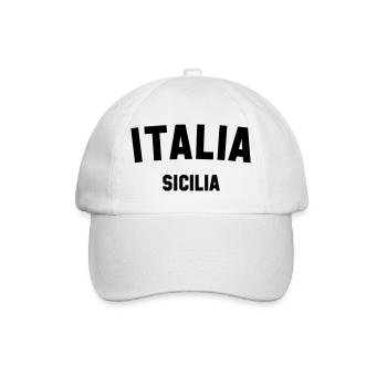 SICILIA Sicily Italia Italien Italy - Baseballkappe - Weiß/Weiß - Vorne