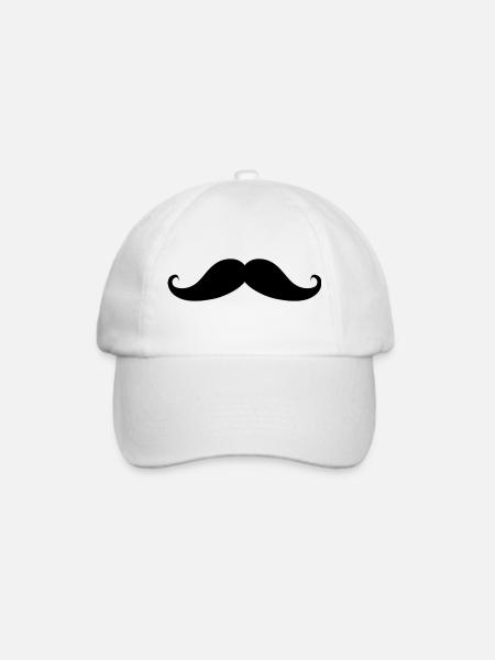 Schnurrbart - Baseballkappe - Weiß/Weiß