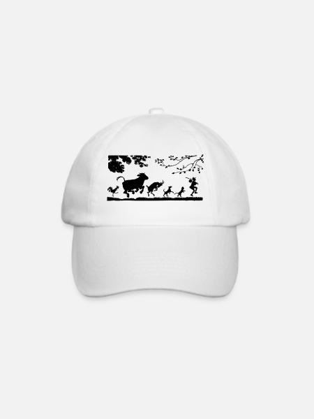 Tiere - Baseballkappe - Weiß/Weiß
