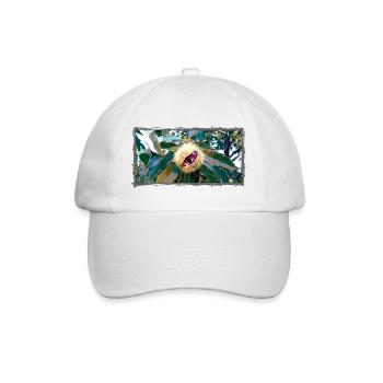 Kastanie in spitzen Blätterdesign - Baseballkappe - Weiß/Weiß - Vorne