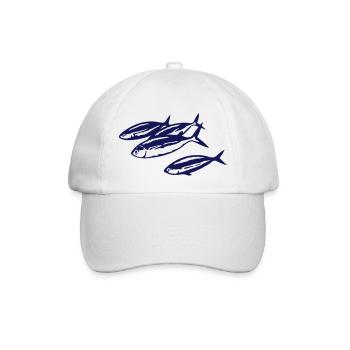 kleiner fischschwarm - Baseballkappe - Weiß/Weiß - Vorne