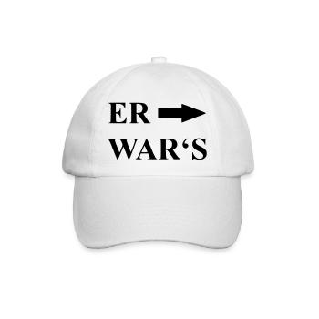 Spruch er wars - Baseballkappe - Weiß/Weiß - Vorne