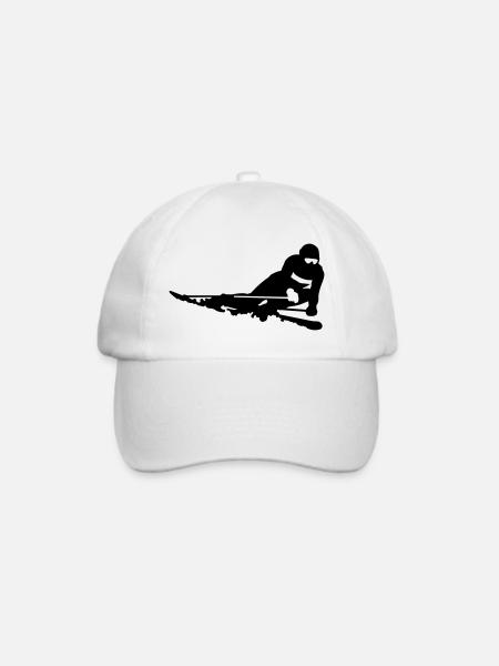 Skifahrer - Baseballkappe - Weiß/Weiß