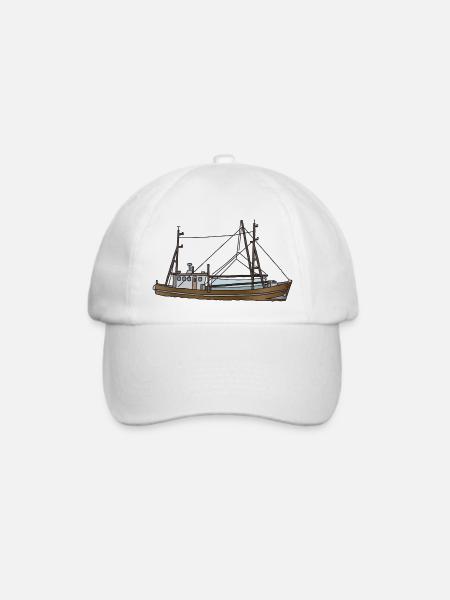 Fischerboot c - Baseballkappe - Weiß/Weiß