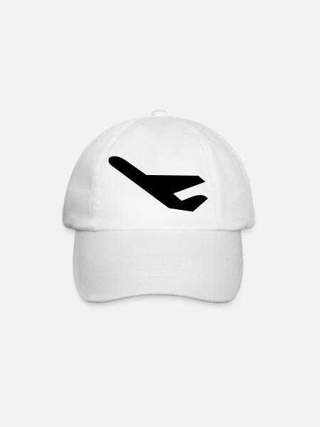 flugzeug - Baseballkappe - Weiß/Weiß