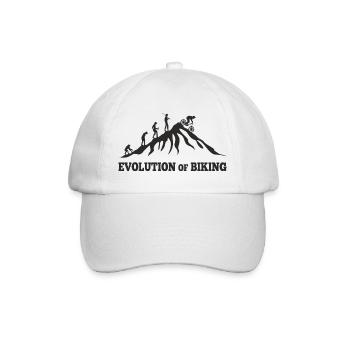Evolution of Biking Downhill Entstehung  - Baseballkappe - Weiß/Weiß - Vorne