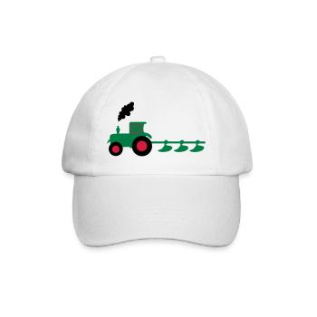 traktor trecker pflug - Baseballkappe - Weiß/Weiß - Vorne