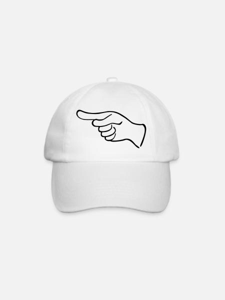 Eine hinweisende Hand - Baseballkappe - Weiß/Weiß