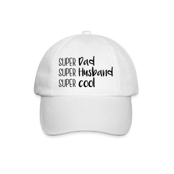 Super Dad, super husband, super cool - Baseballkappe - Weiß/Weiß - Vorne
