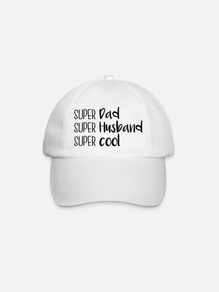 Super Dad, super husband, super cool - Baseballkappe - Weiß/Weiß