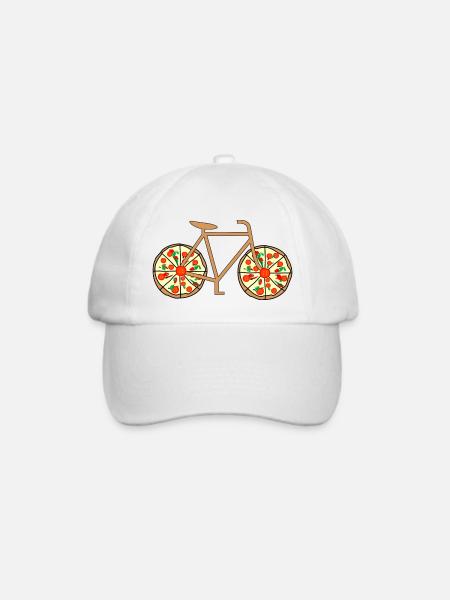 Pizza Fahrrad - Baseballkappe - Weiß/Weiß