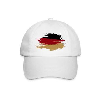 Deutschlandflagge Vintage Style - Baseballkappe - Weiß/Weiß - Vorne