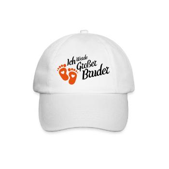 ich werde grosser bruder - Baseballkappe - Weiß/Weiß - Vorne