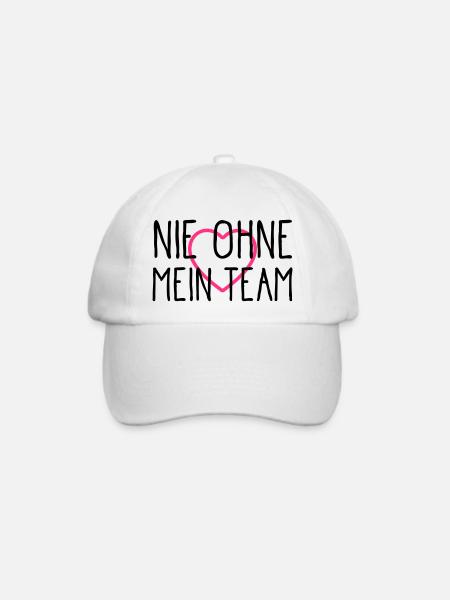 herz nie ohne mein team - Baseballkappe - Weiß/Weiß