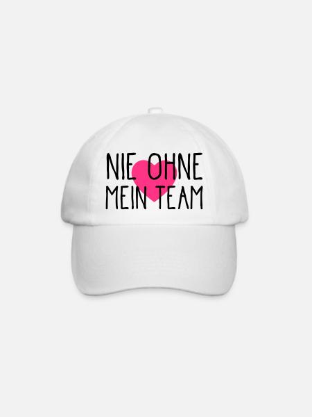 nie ohne mein team herz - Baseballkappe - Weiß/Weiß