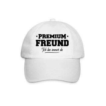 freund premium - Baseballkappe - Weiß/Weiß - Vorne