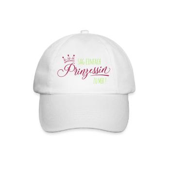 prinzessin spruch krone - Baseballkappe - Weiß/Weiß - Vorne