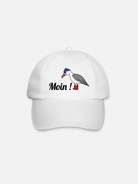 Moin, Möwe - Baseballkappe - Weiß/Weiß