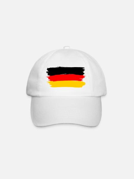 Deutschland-Flagge ✅ Deutschland-Flagge ✔ - Baseballkappe - Weiß/Weiß