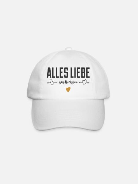 Spruchdesign - Hochzeit - Baseballkappe - Weiß/Weiß