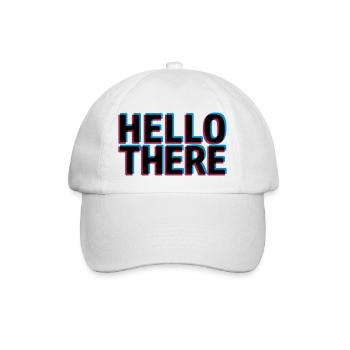 3D Effekt Hello - Baseballkappe - Weiß/Weiß - Vorne