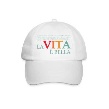 La vita e bella - Baseballkappe - Weiß/Weiß - Vorne