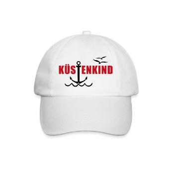 Küstenkind Norden Nordsee Anker Geschenk - Baseballkappe - Weiß/Weiß - Vorne