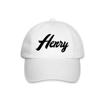 Henry Name Schwarz - Baseballkappe - Weiß/Weiß - Vorne