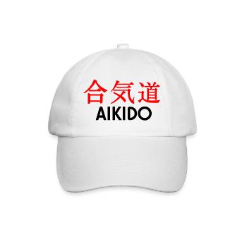 Aikido Kanji - Baseballkappe - Weiß/Weiß - Vorne