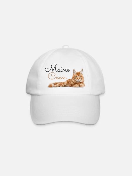 Maine Coon - Baseballkappe - Weiß/Weiß