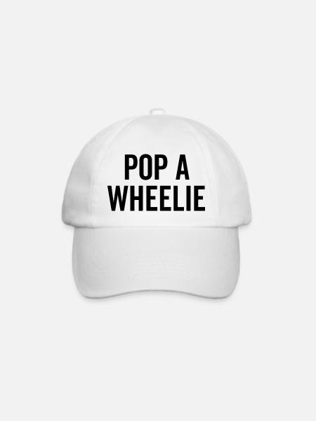 Pop a Wheelie - Baseballkappe - Weiß/Weiß