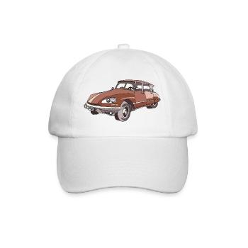 Vintage Braun Kombi Illustration - Baseballkappe - Weiß/Weiß - Vorne