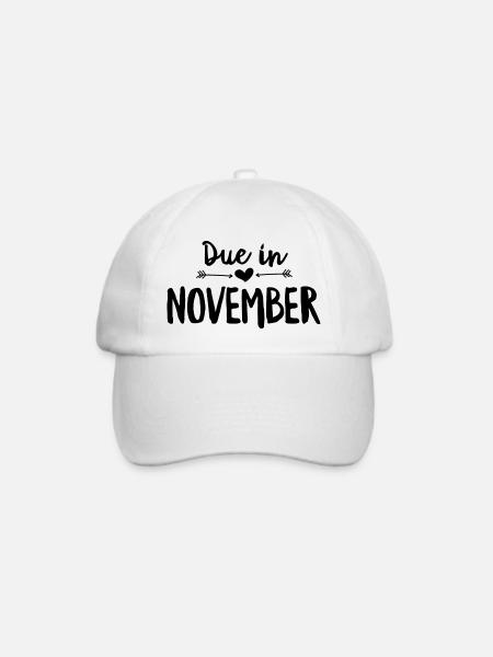 Fällig im November - Baseballkappe - Weiß/Weiß