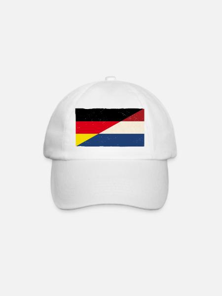 Deutschland und Niederlande Vintage Flagge - Baseballkappe - Weiß/Weiß