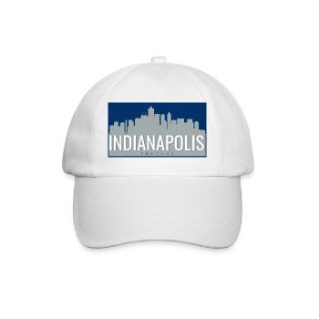 Indianapolis Skyline Nacht - Baseballkappe - Weiß/Weiß - Vorne