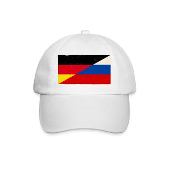 Deutschland und Russland Vintage Flagge - Baseballkappe - Weiß/Weiß - Vorne