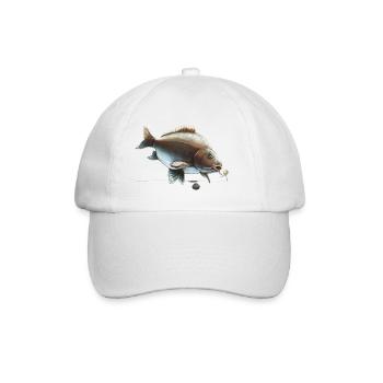Spiegelkarpfen Ronnie Rig Angeldesign - Baseballkappe - Weiß/Weiß - Vorne