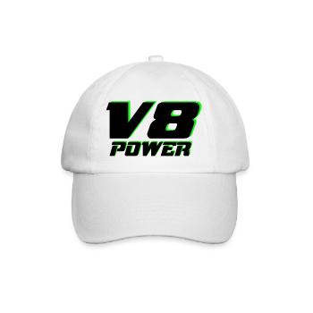 V8 - Baseballkappe - Weiß/Weiß - Vorne