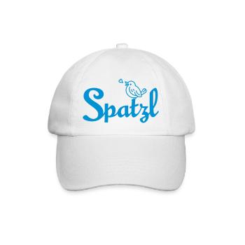 Spatzl – Kosename der Bayern - Baseballkappe - Weiß/Weiß - Vorne